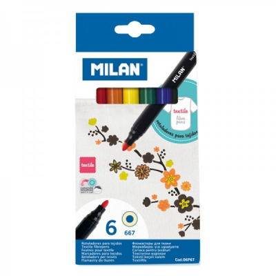 Набор фломастеров ТМ MILAN 06P6T 6цв.для ткани 4mm