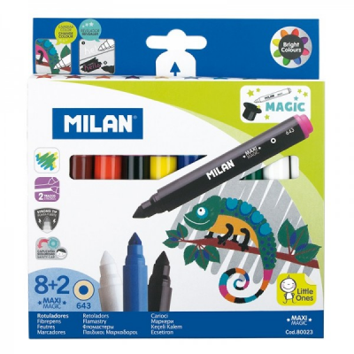 Набор фломастеров ТМ MILAN 80023 8+2цв меняющие цвет 7,5мм