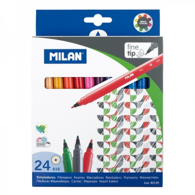 Набор фломастеров ТМ MILAN 80159 тонкие 24цв.