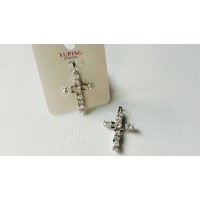 Кулон Xuping, крестик, серебро, 3 см