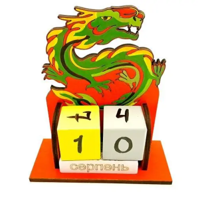 Вечный календарь "Китайский зеленый дракон" ( 165х145х60 мм)
