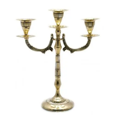 Подсвечник бронзовый с перламутром на 3 свечи (25х21х9 см)(470 г.)