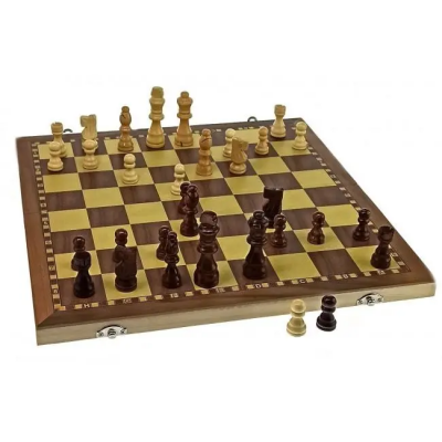 Шахматы+Шашки деревянные магнитные (39х39х2 см)