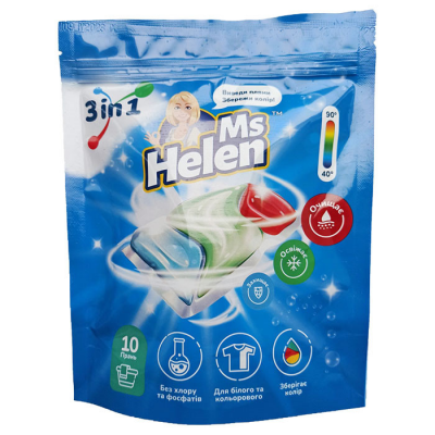 Капсулы для стирки Ms Helen Universal для всех видов тканей 10 шт
