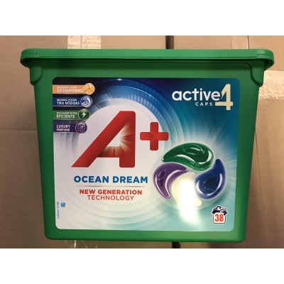 Капсулы для стирки А+ 4в1 Ocean Dream для всех типов тканей, 38 шт