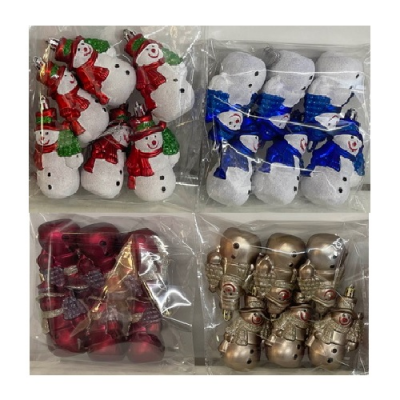 Елочные игрушки "Snowman" 8см 6шт/наб