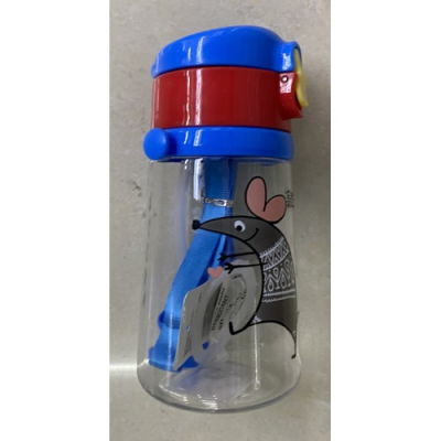 Бутылка-поилка детская с трубочкой/ремешком 450мл