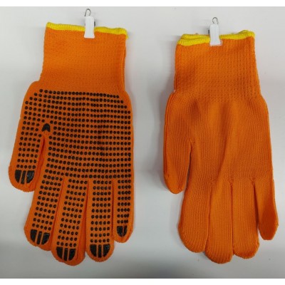 Перчатка синтетика оранжевая (тёплая) размер 10