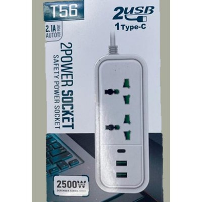 Удлинитель 3м (2р 2USB 1Type-C) 12*4.6*20.2см