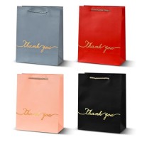 Пакет подарочный бумажный XS "Thank you" 15.5*14*7см