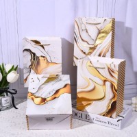 Пакет подарочный бумажный S "Golden Marble" 18*23*10см