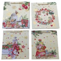 Пакет новогодний бумажный S "Christmas motif" 18*23*8см