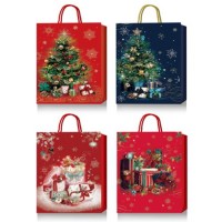 Пакет новогодний бумажный S "Christmas presents" 18*23*8см