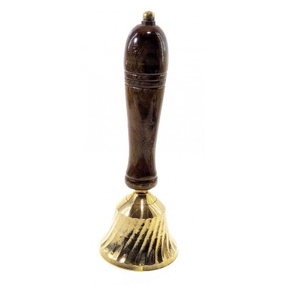 Колокольчик бронза с деревянной ручкой (18х6.5х6.5 см)
