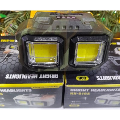 Фонарь налобный НХ-816М (сменный аккумулятор, с красным светом)