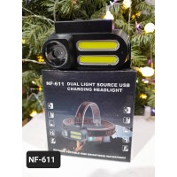 Фонарик налобный NF-611( сменный аккумулятор)