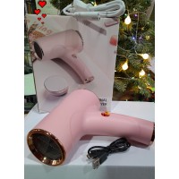 Фен для волос беспроводной (с холодным воздухом от аккумулятора и теплым от сети)