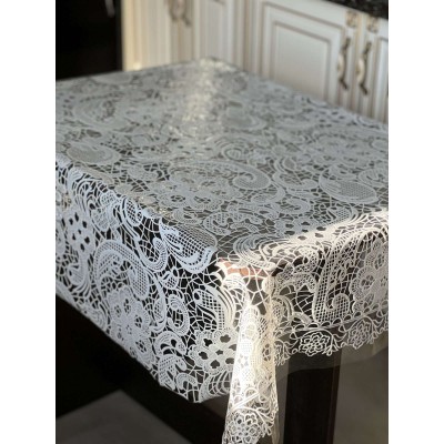 Скатерть ажурная в рулоне Lace 1,35*22м "Узор" белая, плотность 150 мкр