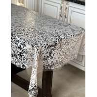 Скатерть ажурная в рулоне Lace 1,35*22м "Узор" бежевая, плотность 120 мкр	