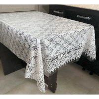 Скатерть ажурная в рулоне Lace 1,35*22м "Ромб" бежевая, плотность 120 мкр	