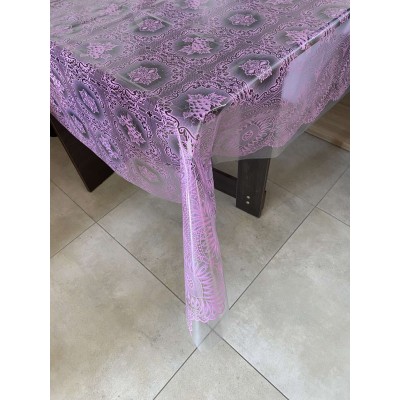 Скатерть Silikon "Виноград" розовая 1,35*30м, плотность 150 мкр