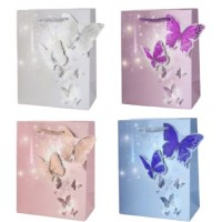 Пакет подарочный бумажный S "Butterflies 3D" 18*23*10см