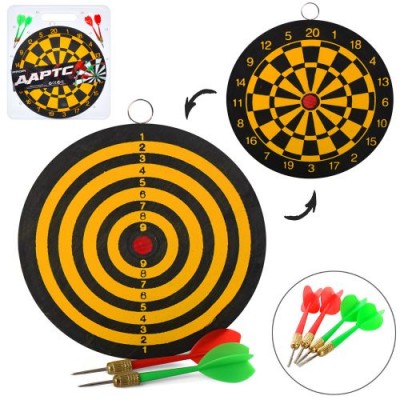 Дартс MS 4220 (24шт) 12 дюймов, дротики с иглой 4шт, двусторонний, в слюде, 32-36-2см