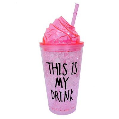 Стакан с крышкой и трубочкой "My drink" 450мл