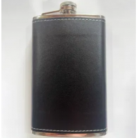 Фляга металлическая с кожаной обтяжкой, 10 унций BP-10 Black