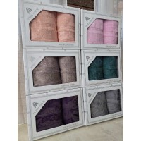 Подарочный набор полотенец производство Турция: баня/лицо	