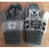 Варежки детские 5-7 лет (100% шерсть ангора)  