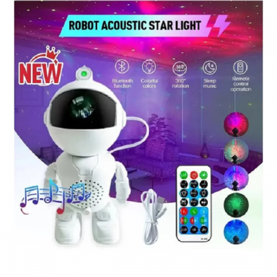 Нічник проектор зоряного неба з колонкою Robot Astronaut