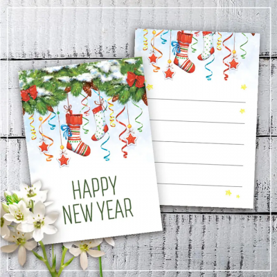 Мини открытки "Happy New Year" (10 штук)
