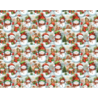 Новогодняя бумага для упаковки "Новогодний снеговик", 5 шт/уп 