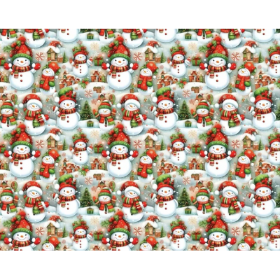 Новогодняя бумага для упаковки "Новогодний снеговик", 5 шт/уп