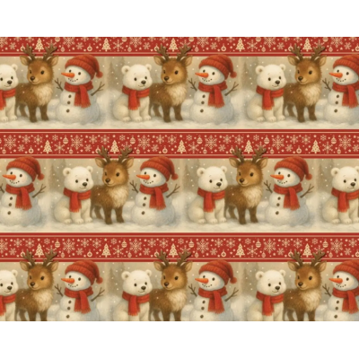 Бумага для упаковки новогодних подарков "Рождественские герои", 5 шт/уп