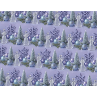 Бумага для упаковки новогодних подарков "Ёлочные игрушки", 5 шт/уп