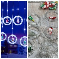 Гирлянда бахрома кольца с фигурами (10шт, 3м белая) Гирлянда бахрома кольца с фигурами (10шт, 3м белая)