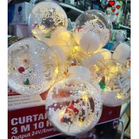 Гирлянда шарика с елкой и Дедом морозом (10шт. от usb, с пультом) Гирлянда шарика с елкой и Дедом морозом (10шт. от usb, с пультом)