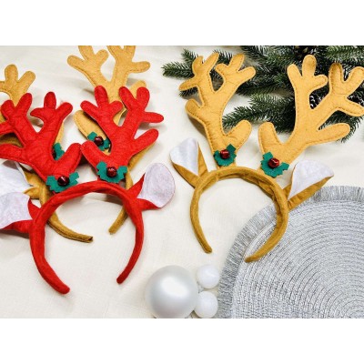 Обруч ушки и рога оленя, большие, 23 см