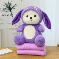 Мягкая игрушка с детским пледом Медведь в капюшоне, Высота игрушки 50 см