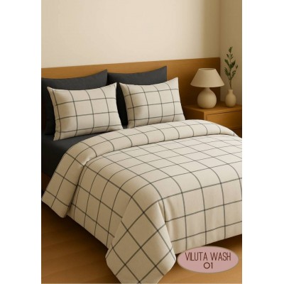 Комплект постельного белья Евро Viluta Wash 01 хлопок 100%
