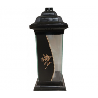 Лампадка стеклянная на 120 часов Каплычка черная "Нарцисс мини"