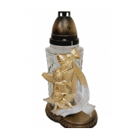 Лампадка стеклянная на 48 часов "Ангел с бантом"