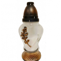 Лампадка стеклянная на 36 часов "Сердце/Роза"