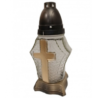 Лампадка стеклянная на 36 часов "Крест 3D" прозрачная