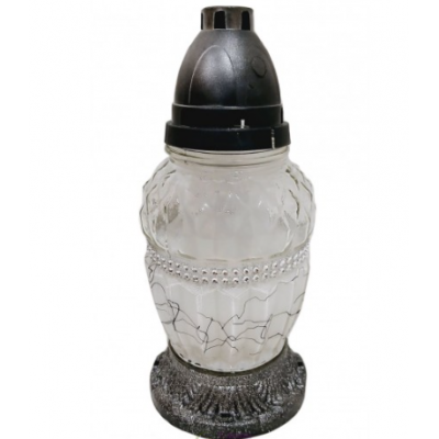 Лампадка стеклянная на 36 часов "Амфора белая"