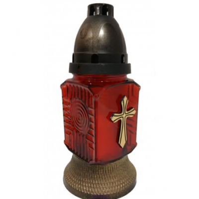 Лампадка стеклянная на 24 часов "Квадрат красный"