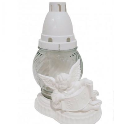 Лампадка стеклянная на 24 часа "Ангел белый"
