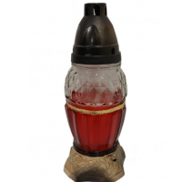 Лампадка стеклянная на 20 часов Лента красная